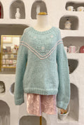 Turquoise & Pink Knit Pullover
