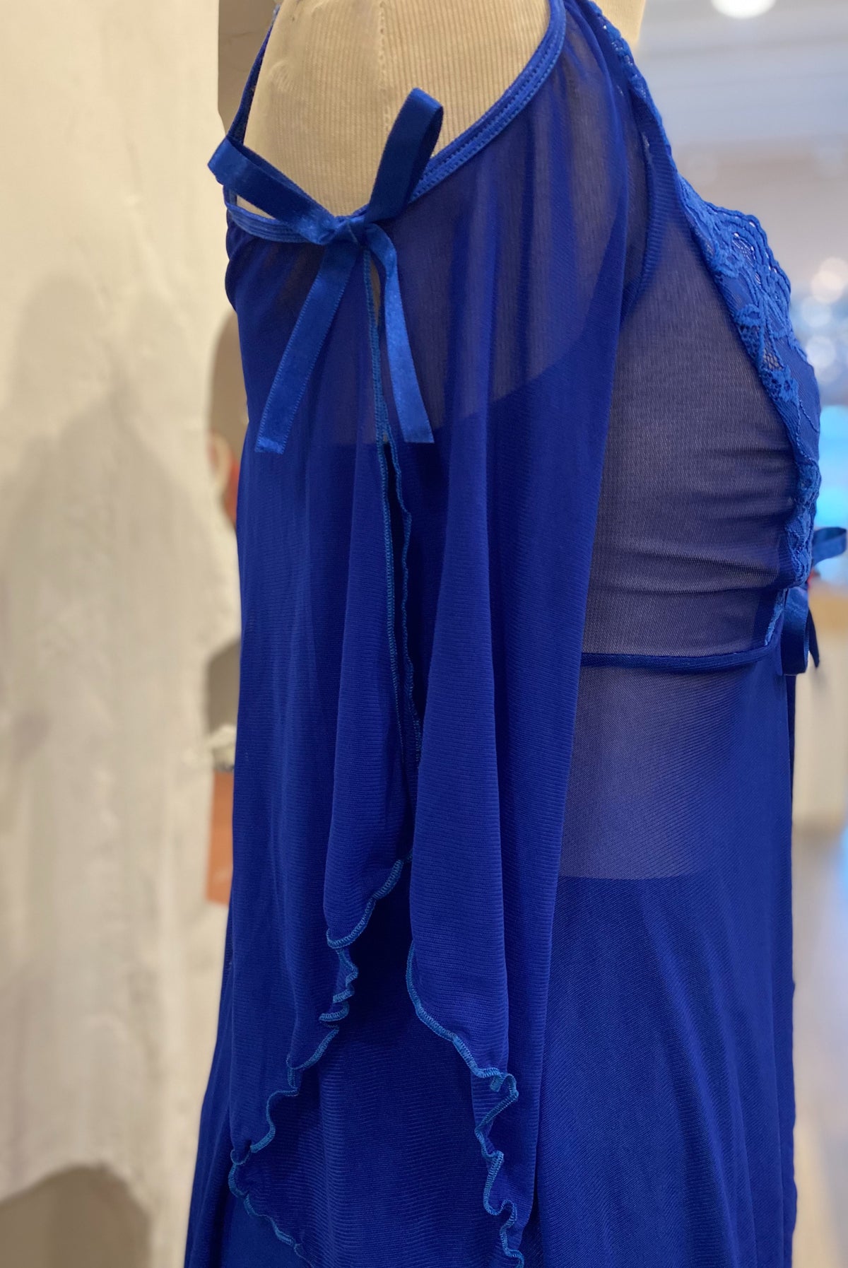 Cobalt Blue Sheer Lingerie Top