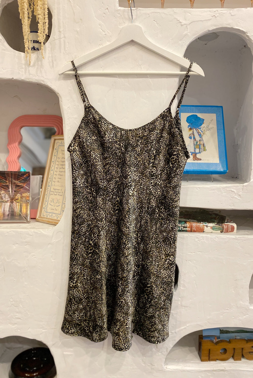 Cheetah Print Satin Slip Dress