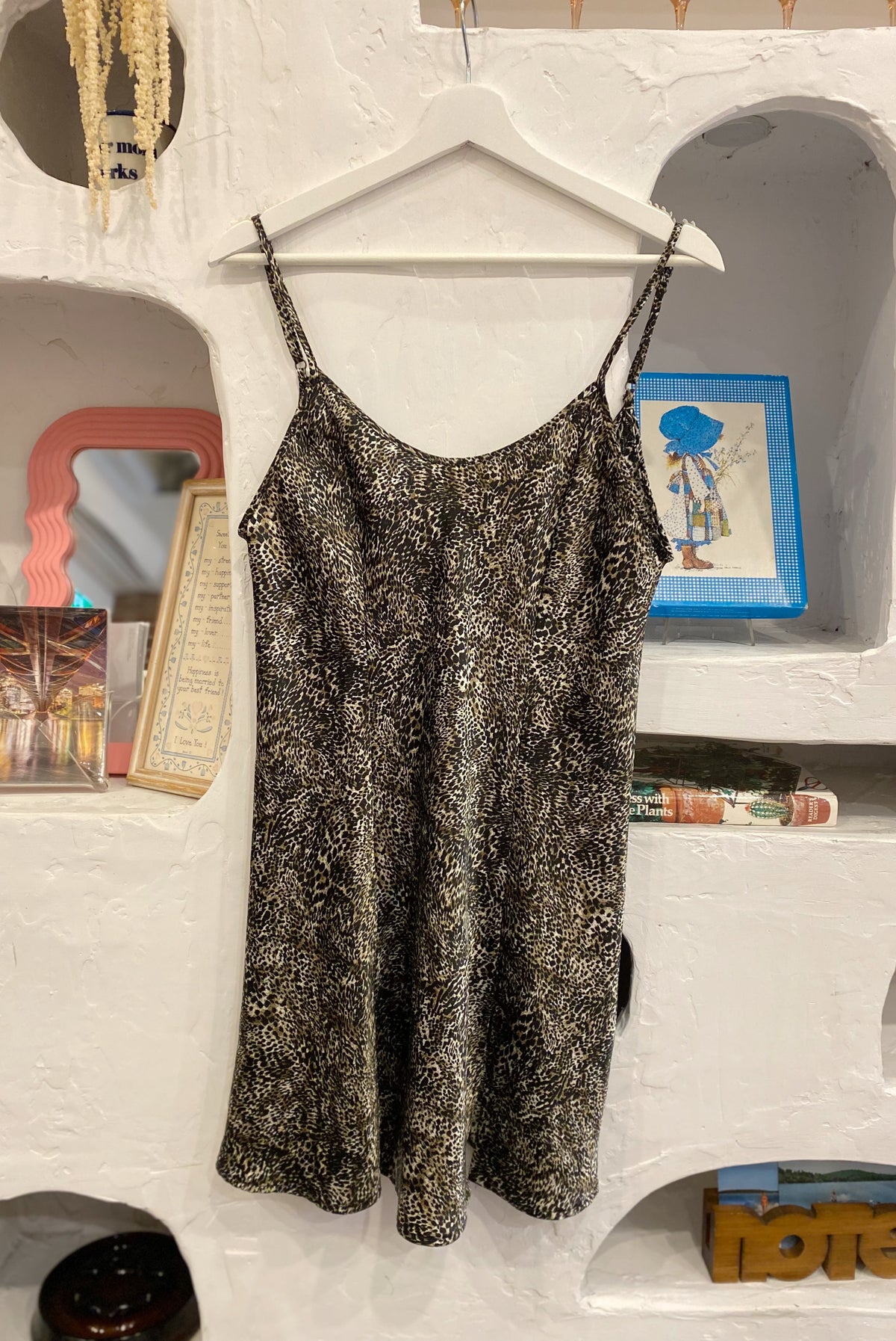 Cheetah Print Satin Slip Dress