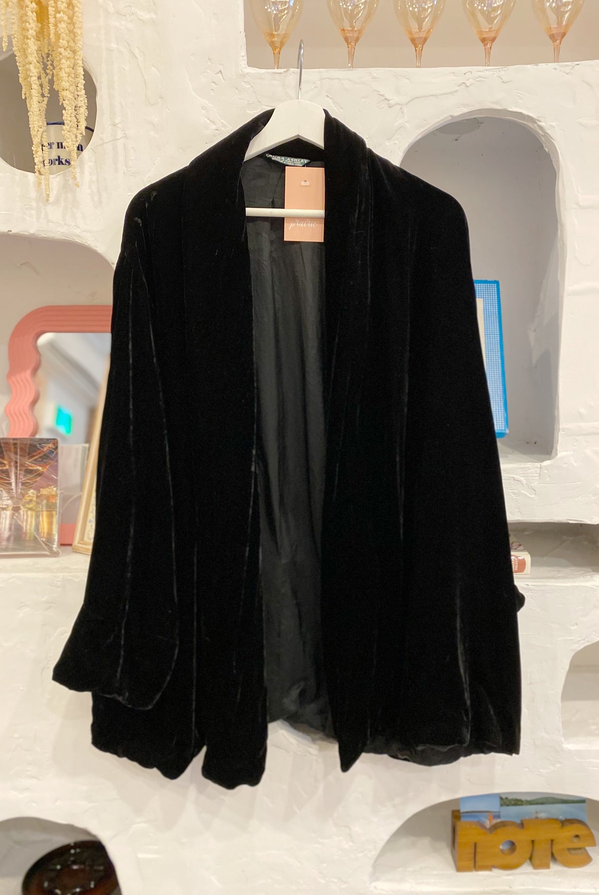 Silk Blend Velvet Open Jacket