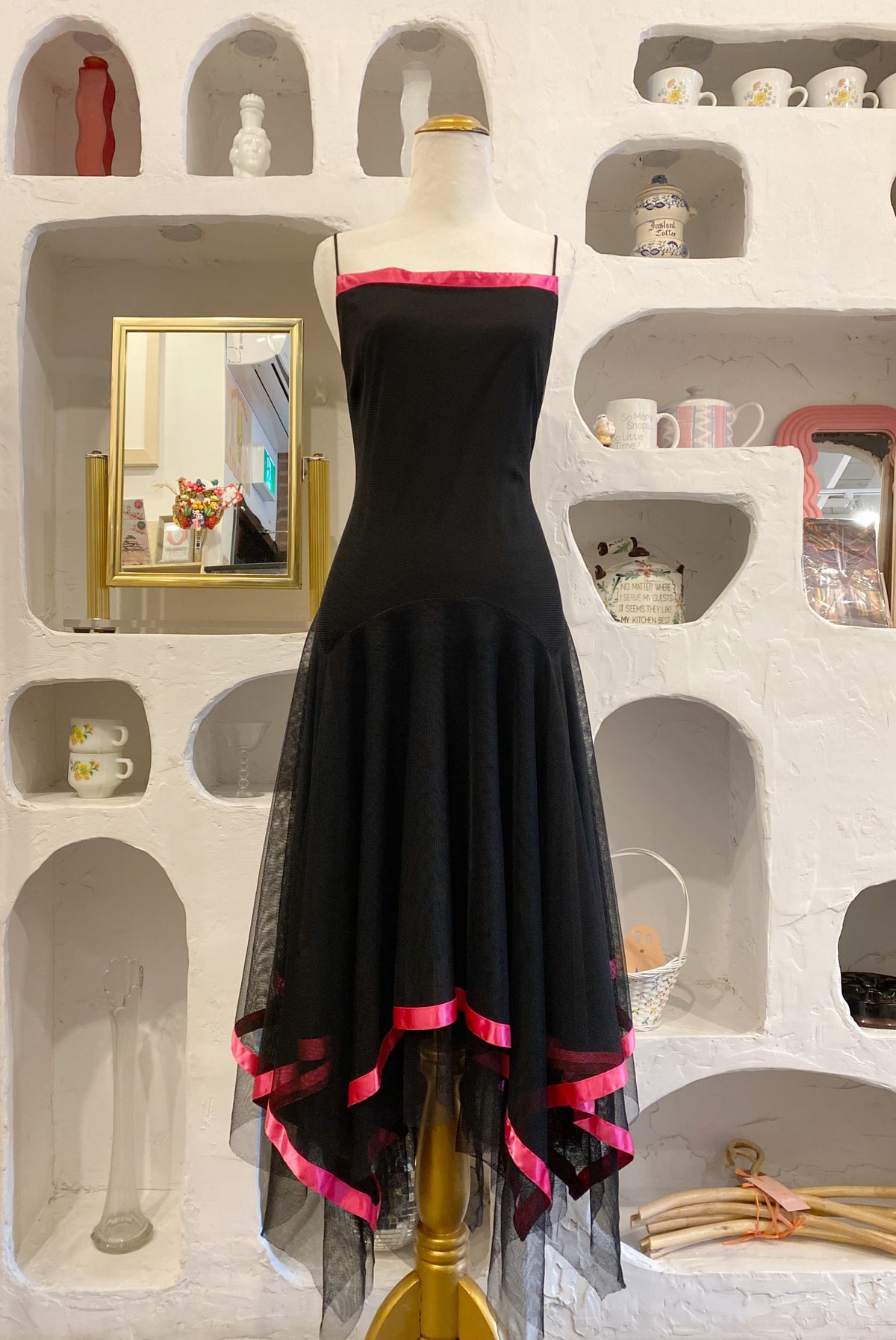 Y2K Black Mesh Evening Dress