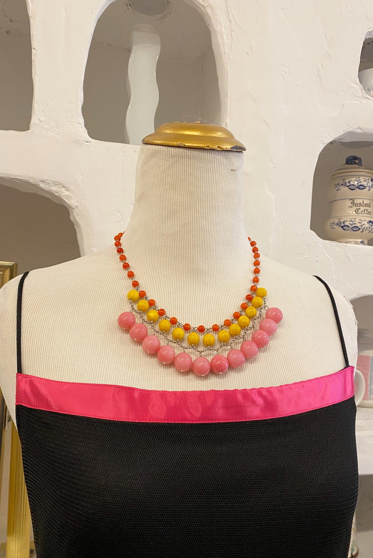 Multicolour Beaded Bib Necklace