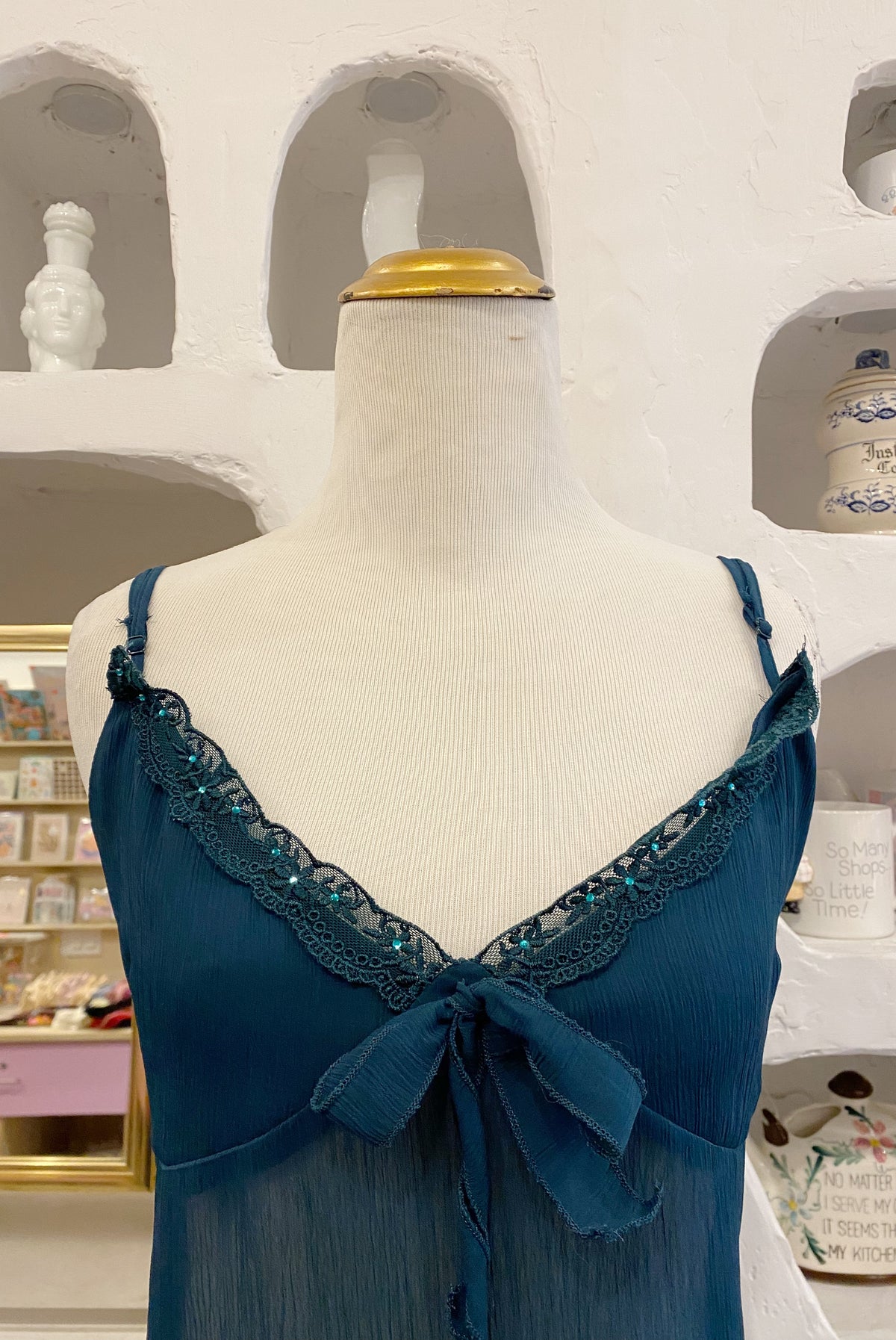 Dark Teal Chiffon Babydoll Dress