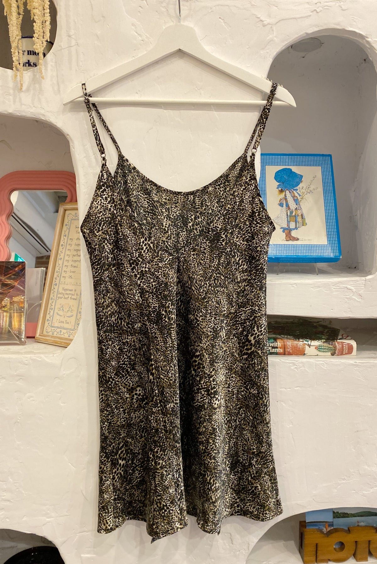 Cheetah Print Satin Slip Dress