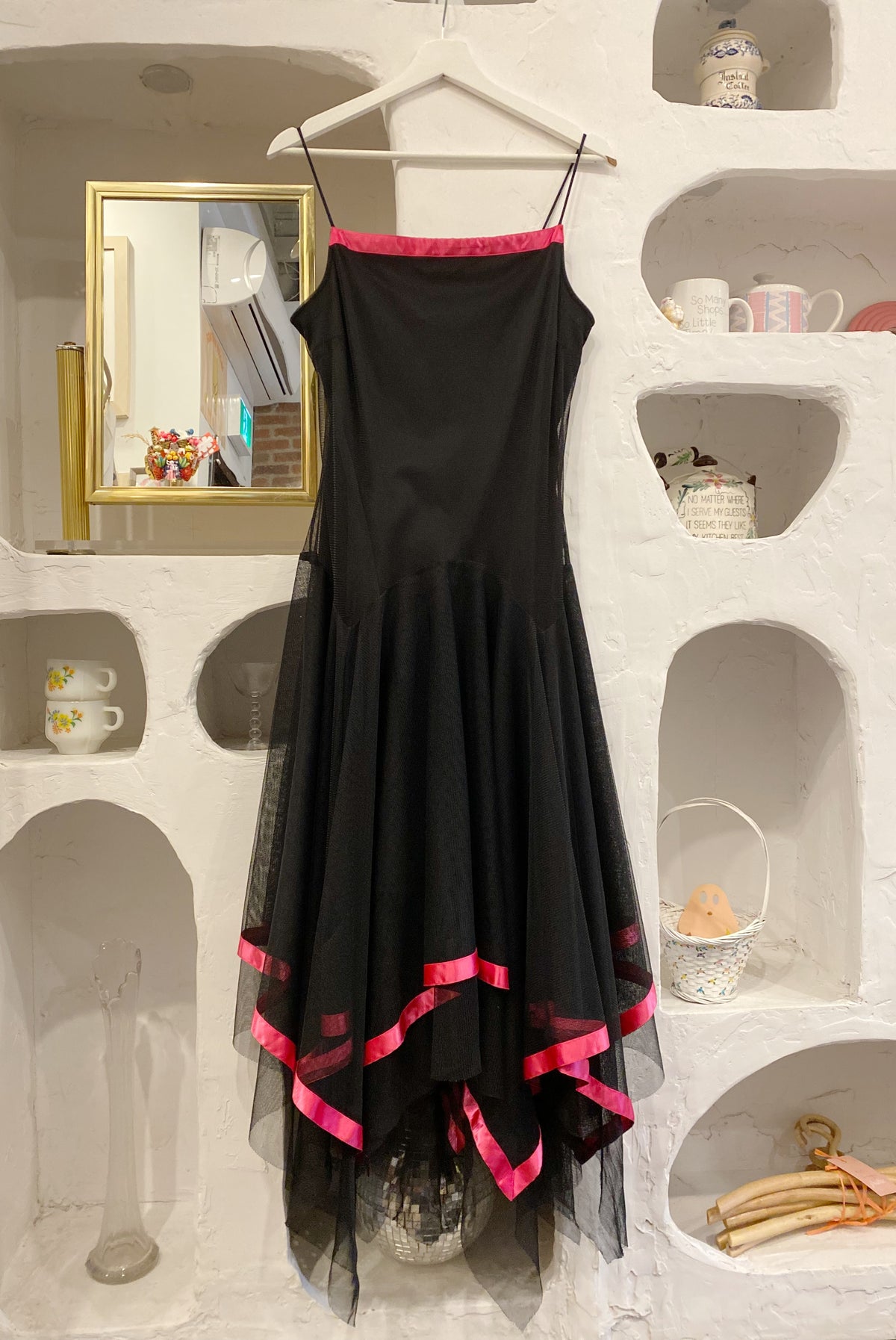 Y2K Black Mesh Evening Dress