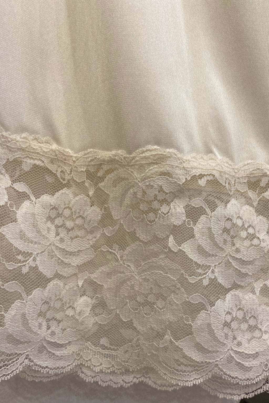 Ivory Slip Skirt with Lace Trim