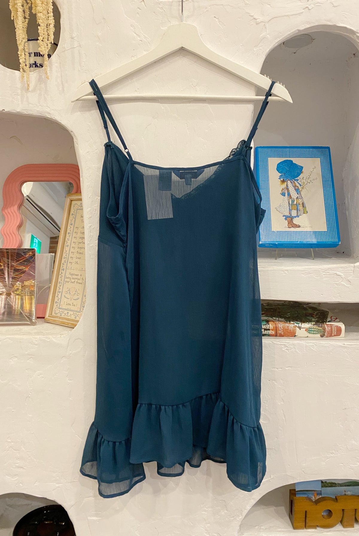 Dark Teal Chiffon Babydoll Dress