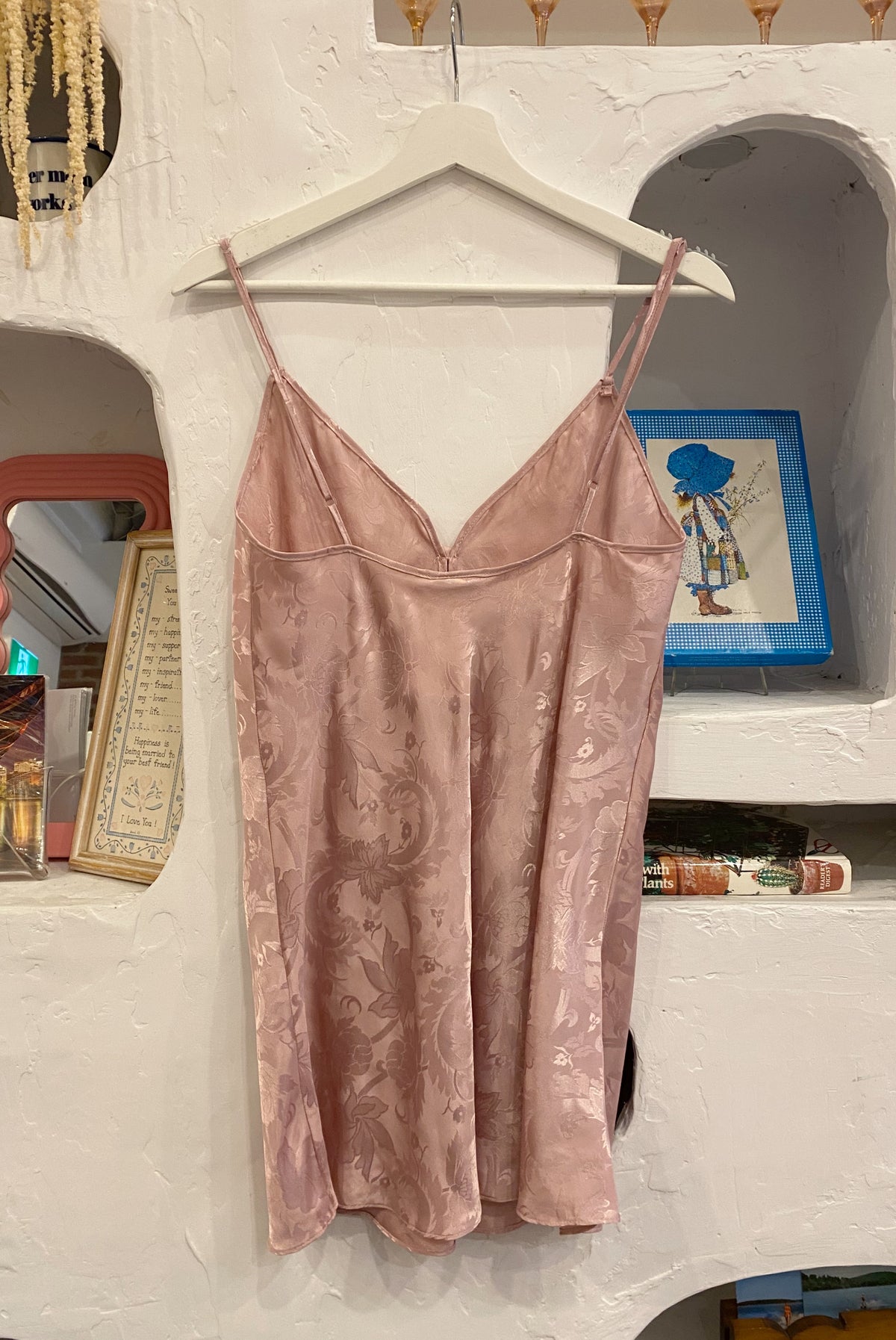 Dusty Rose Jacquard Satin Dress