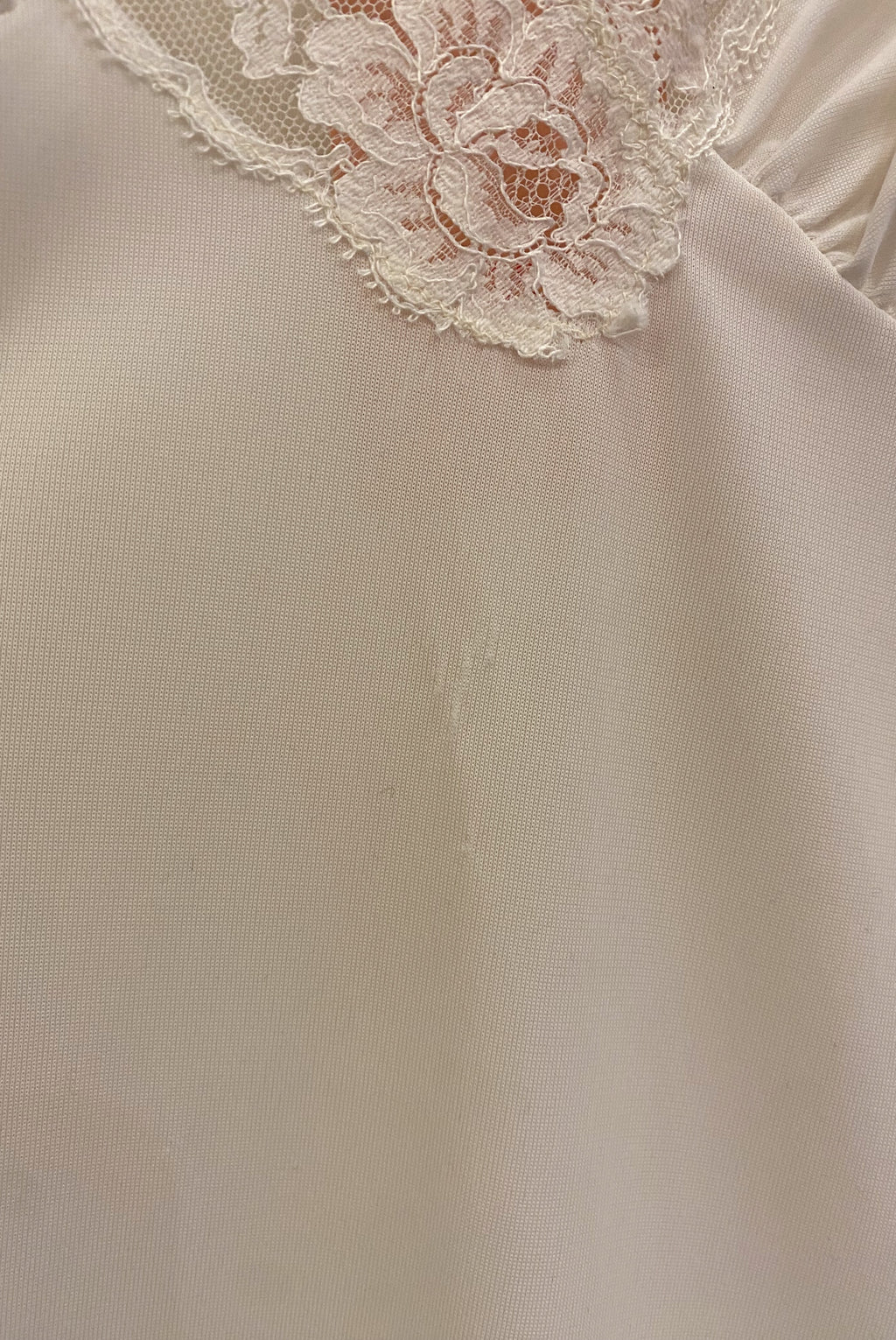White Satin & Lace Slip Dress